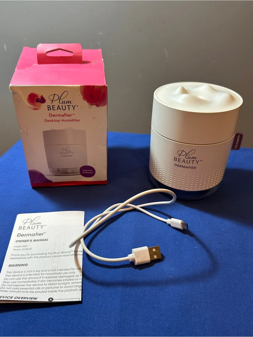 White Dermafier Facial Steamer - Portable USB Hydrator